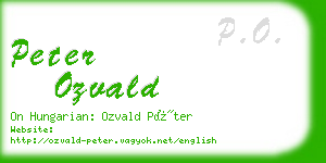 peter ozvald business card